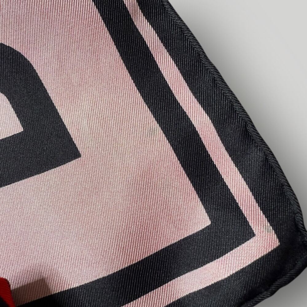 Burberry Silk Scarf 90x90 Horseferry Coordinates Logo Check Italy - Picture 7 of 11